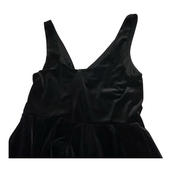 Torrid Black Velvet Surplice Dress A-line Sleeveless V-neck Party Prom Size 12 - Picture 12 of 16